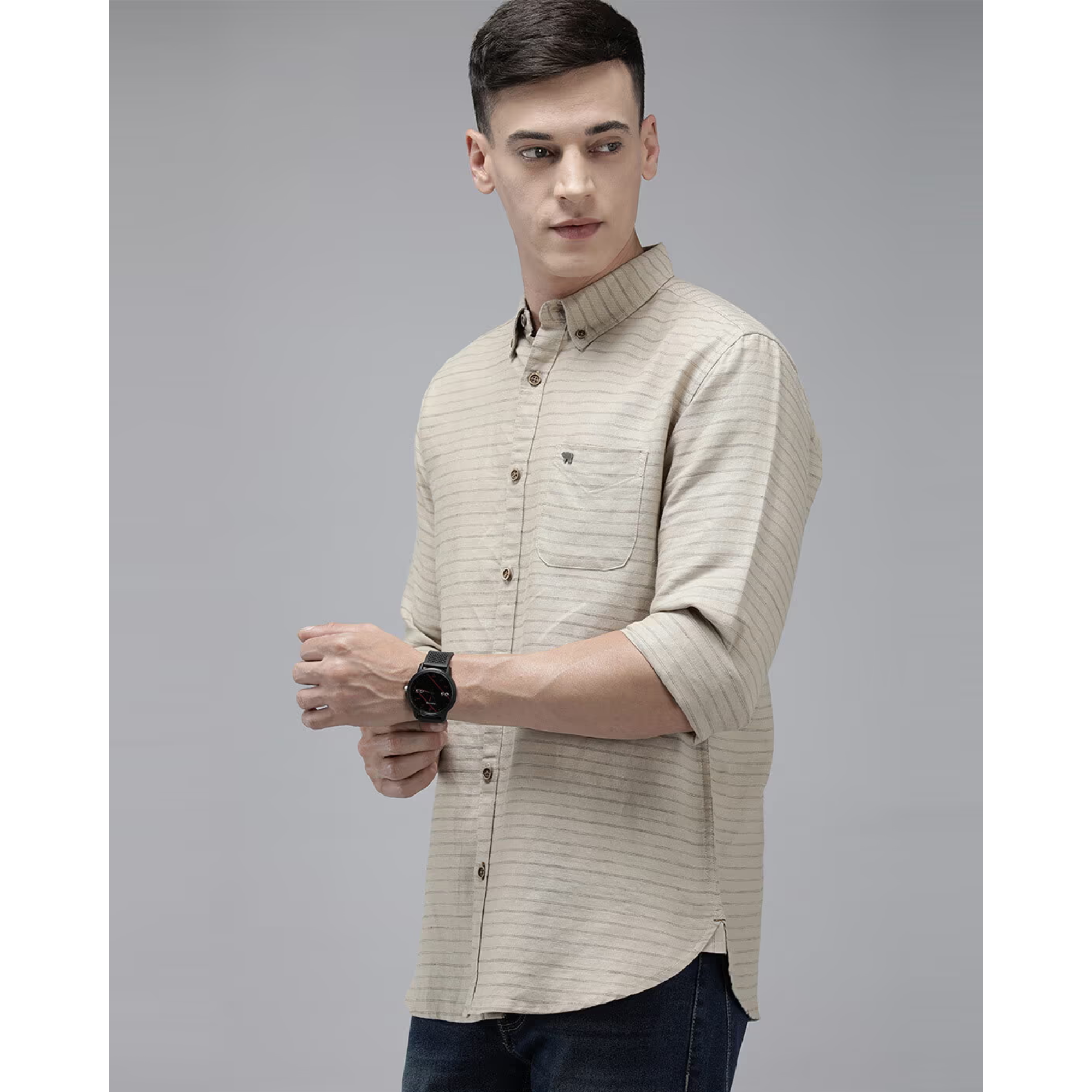 THE BEAR HOUSE Striped Full-Sleeves Shirt